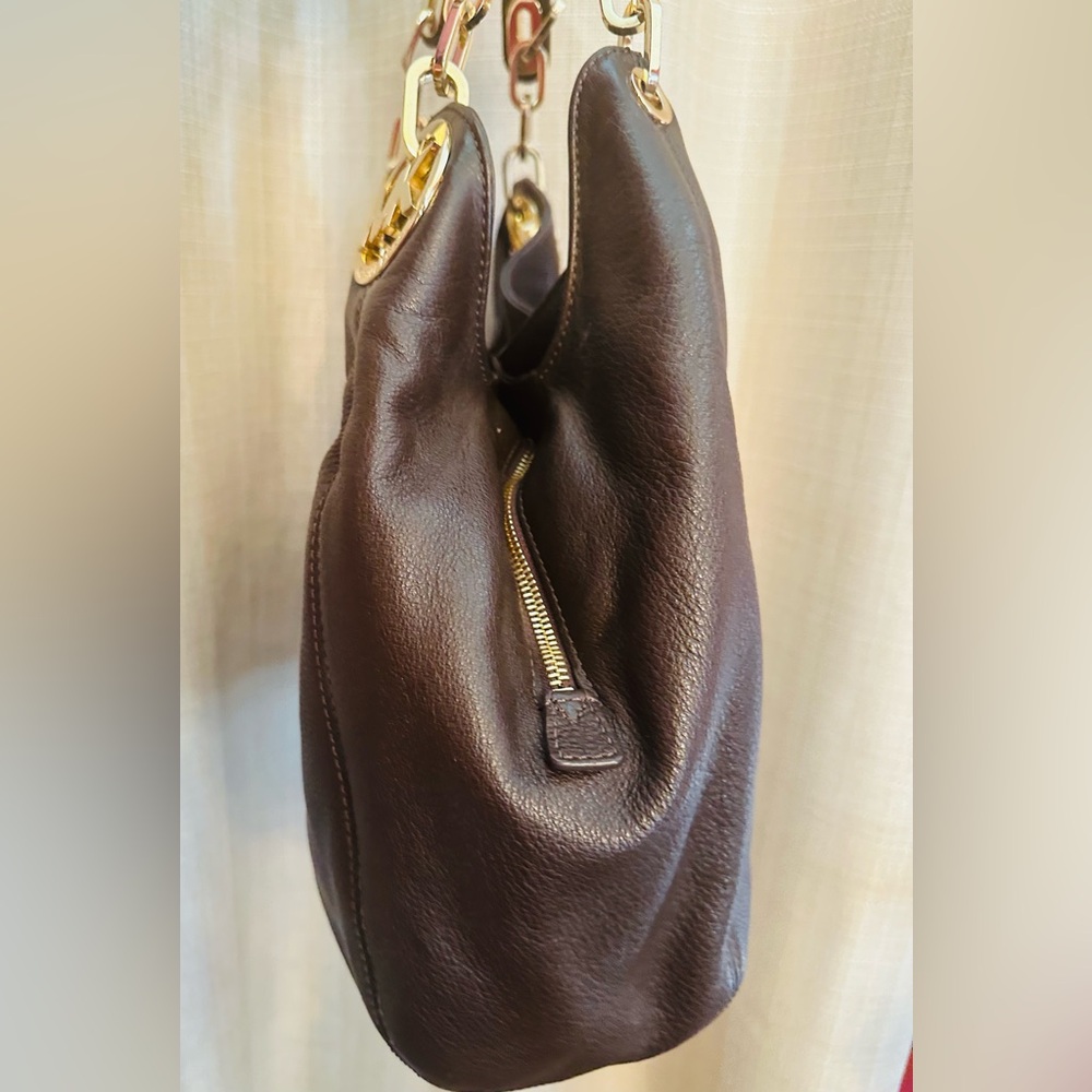 Michael Kors Brown Leather Shoulder Bag - Picture 6 of 11